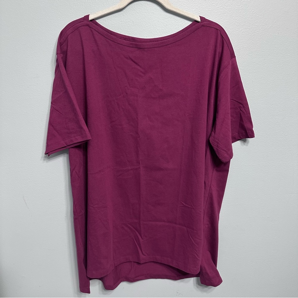 NWOT Woman Within Simple Burghandy Top Size 18/20 Large Short Sleeve